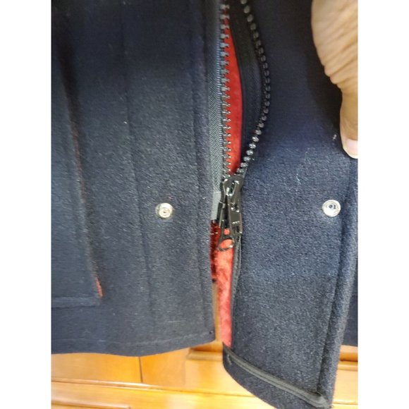 Johnson Woolen Mills Vintage Dark Blue Wool Hunting Coat AZ-20 Size 40 Hooded - Picture 4 of 7